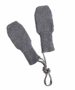 Fiza Merino Wool Mittens Mid grey Hvid Fashion Baby