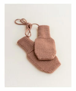 Fiza Merino Wool Mittens Terracotta Hvid Fashion Baby -Baby Tops Elegant Store fiza merino wool mittens terracotta hvid fashion baby 2