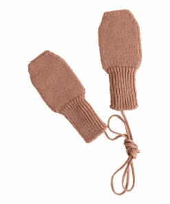 Fiza Merino Wool Mittens Terracotta Hvid Fashion Baby