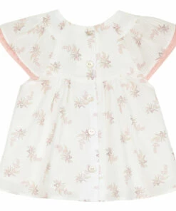 Floral Blouse Ecru Tartine et Chocolat Fashion Baby -Baby Tops Elegant Store floral blouse ecru tartine et chocolat fashion baby 2