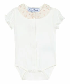 Floral Collar Babygrow Ecru Tartine et Chocolat Fashion Baby