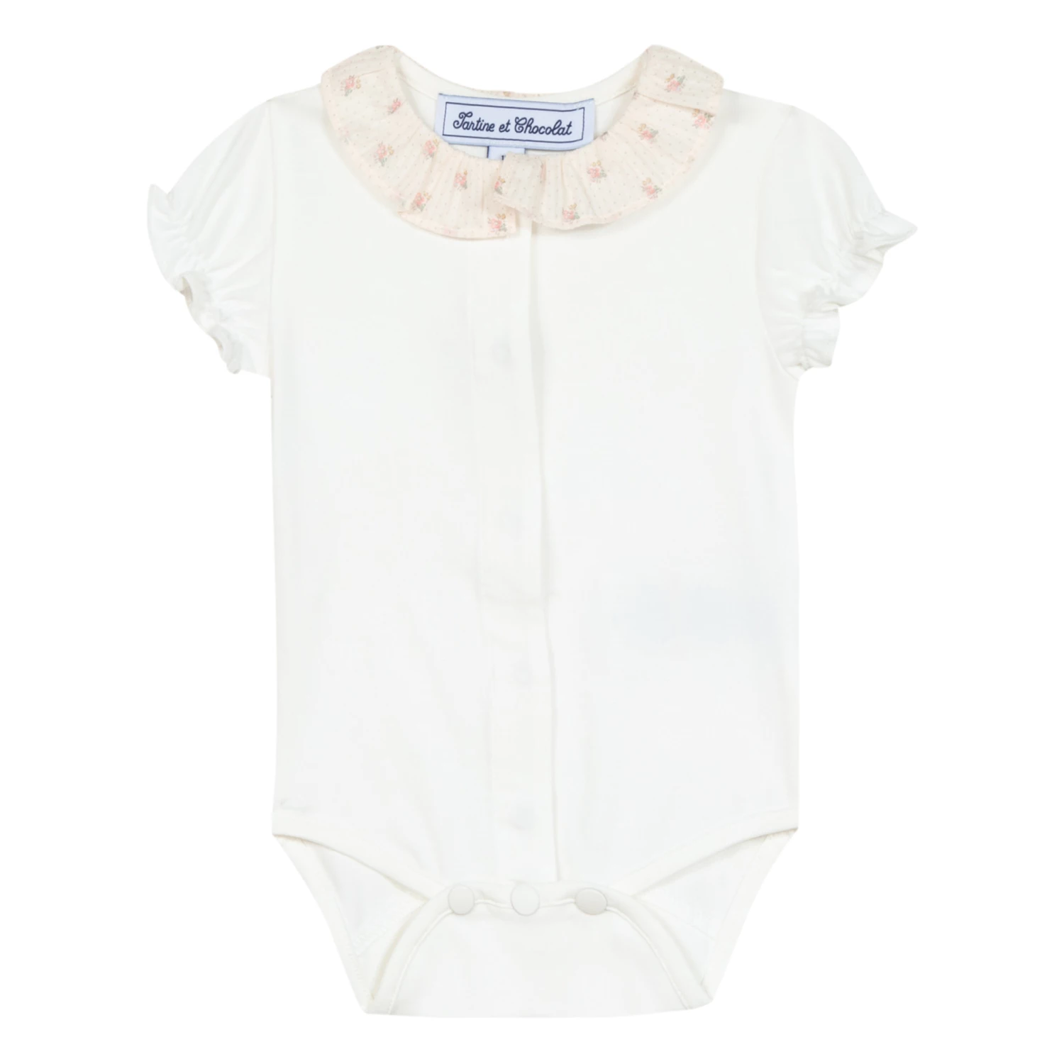 Floral Collar Babygrow Ecru Tartine et Chocolat Fashion Baby 1 Floral Collar Babygrow Ecru Tartine et Chocolat Fashion Baby