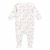 Floral Footed Pyjamas Off white Petit Lem Fashion Baby