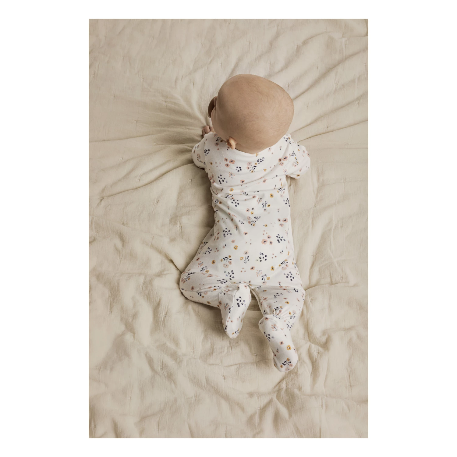Floral Footed Pyjamas Off white Petit Lem Fashion Baby 3 Floral Footed Pyjamas Off white Petit Lem Fashion Baby - Image 3