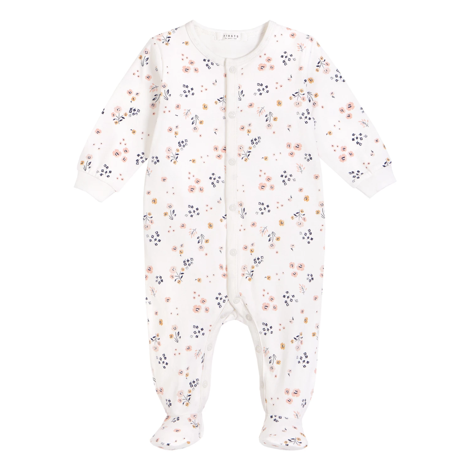 Floral Footed Pyjamas Off white Petit Lem Fashion Baby 1 Floral Footed Pyjamas Off white Petit Lem Fashion Baby