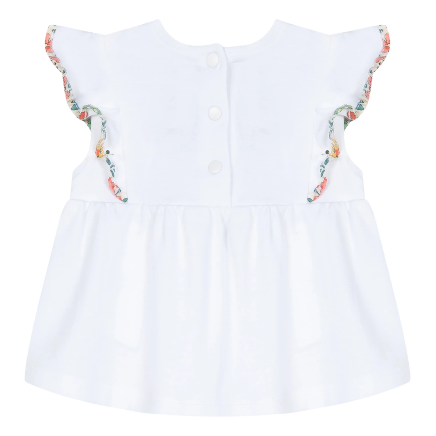 Floral Frill Blouse Ecru Tartine et Chocolat Fashion Baby 2 Floral Frill Blouse Ecru Tartine et Chocolat Fashion Baby - Image 2