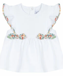 Floral Frill Blouse Ecru Tartine et Chocolat Fashion Baby