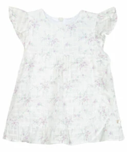 Floral Frill Dress Ecru Tartine et Chocolat Fashion Baby