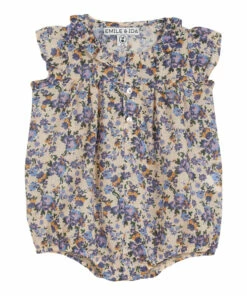 Floral Romper Ecru Emile et Ida Fashion Baby