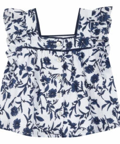 Floral Top Ecru Tartine et Chocolat Fashion Baby -Baby Tops Elegant Store floral top ecru tartine et chocolat fashion baby 2