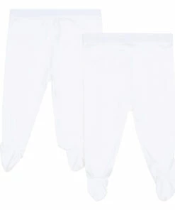 Footed Leggings - Set of 2 White Petit Bateau Fashion Baby
