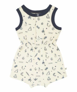 Francis Organic Cotton Print Romper White the new society Fashion Baby