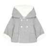 Fur Flannel Coat Heather grey Tartine et Chocolat Fashion Baby