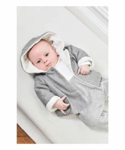Fur Flannel Coat Heather grey Tartine et Chocolat Fashion Baby -Baby Tops Elegant Store fur flannel coatfur flannel coat heather grey tartine et chocolat fashion baby 3