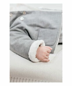 Fur Flannel Coat Heather grey Tartine et Chocolat Fashion Baby -Baby Tops Elegant Store fur flannel coatfur flannel coat heather grey tartine et chocolat fashion baby 4