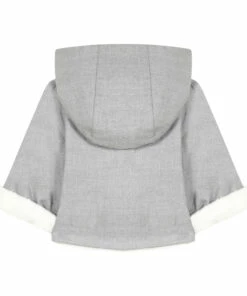 Fur Flannel Coat Heather grey Tartine et Chocolat Fashion Baby -Baby Tops Elegant Store fur flannel coatfur flannel coat heather grey tartine et chocolat fashion baby 5