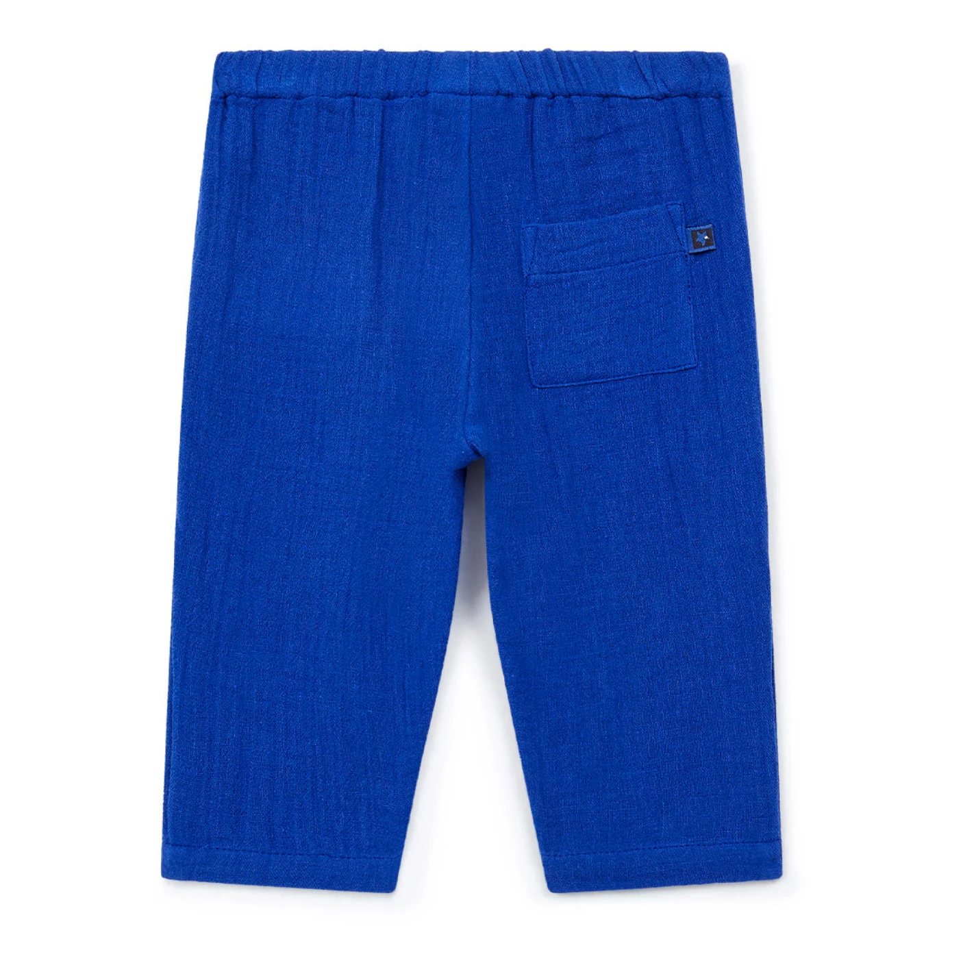Futur Organic Cotton Muslin Trousers Blue Bonton Fashion Baby 3 Futur Organic Cotton Muslin Trousers Blue Bonton Fashion Baby - Image 3