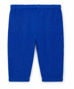 Futur Organic Cotton Muslin Trousers Blue Bonton Fashion Baby