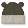 Gina Two-Tone Organic Cotton Beanie Khaki Liewood Fashion Baby, Children