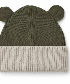 Gina Two-Tone Organic Cotton Beanie Khaki Liewood Fashion Baby, Children