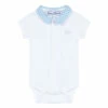 Gingham Collar Babygrow Ecru Tartine et Chocolat Fashion Baby