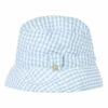 Gingham Cotton Muslin Hat Blue Tartine et Chocolat Fashion Baby