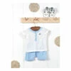 Gingham Cotton Muslin Shorts + T-shirt Blue Tartine et Chocolat Fashion Baby