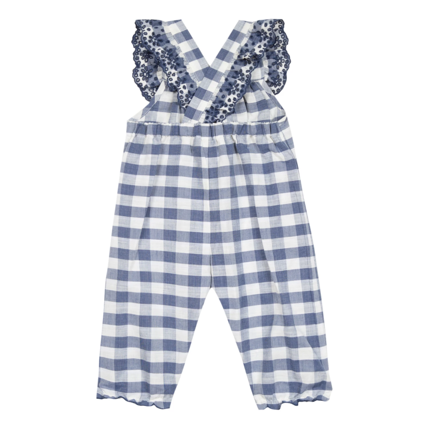 Gingham Jumpsuit Navy blue Tartine et Chocolat Fashion Baby 4 Gingham Jumpsuit Navy blue Tartine et Chocolat Fashion Baby - Image 4