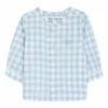 Gingham Linen Kurta Shirt Blue Tartine et Chocolat Fashion Baby