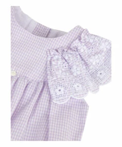 Gingham Romper Mauve Tartine et Chocolat Fashion Baby -Baby Tops Elegant Store gingham romper mauve tartine et chocolat fashion baby 2