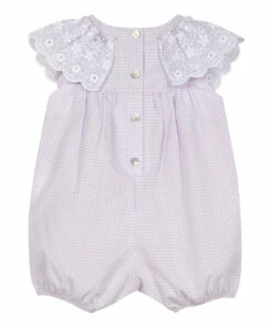 Gingham Romper Mauve Tartine et Chocolat Fashion Baby -Baby Tops Elegant Store gingham romper mauve tartine et chocolat fashion baby 3