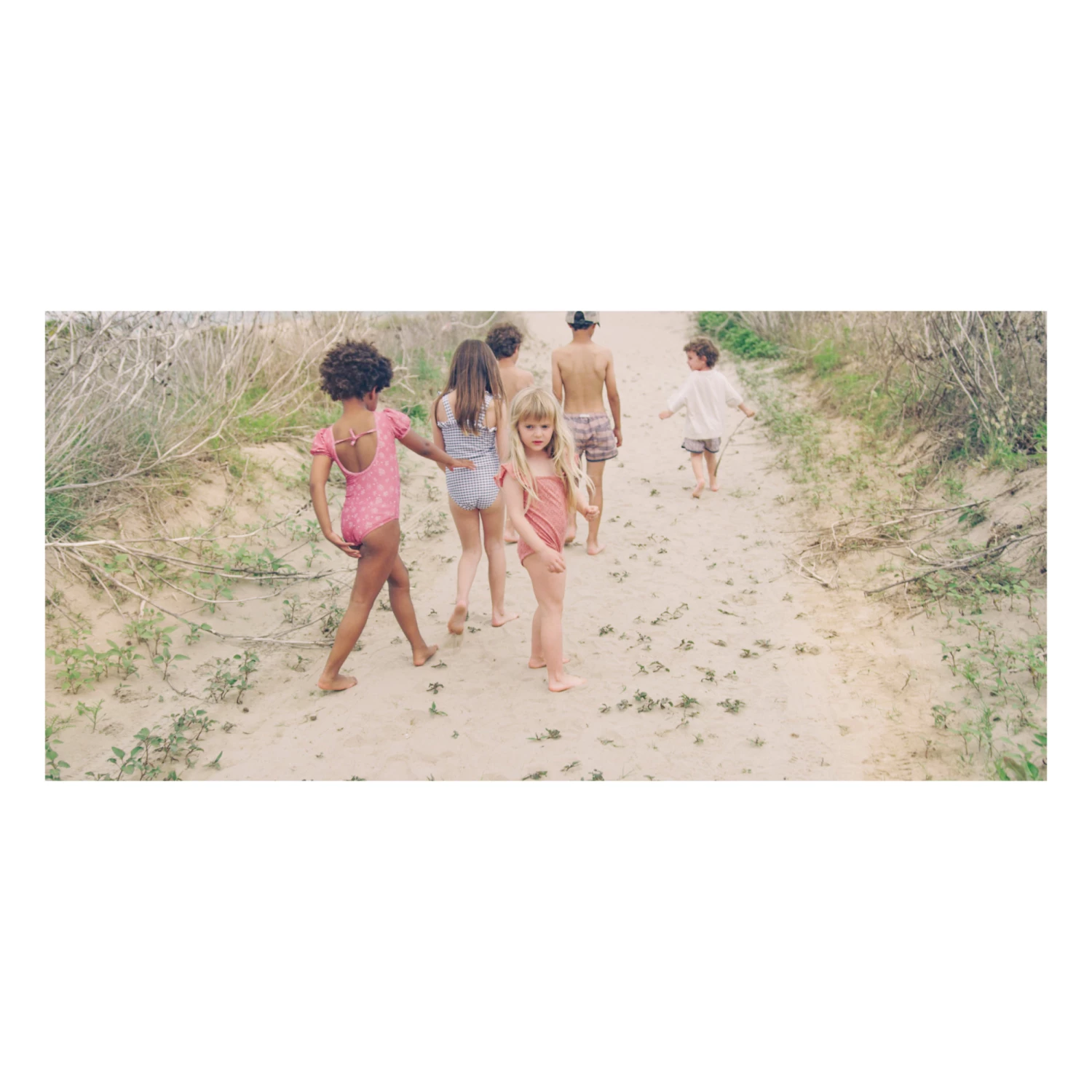 Gingham Swimsuit Blue Tocoto Vintage Fashion Baby 2 Gingham Swimsuit Blue Tocoto Vintage Fashion Baby - Image 2