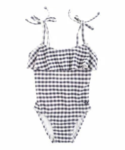 Gingham Swimsuit Blue Tocoto Vintage Fashion Baby