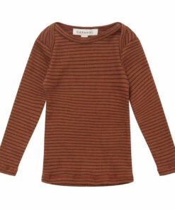 Greyla Striped Baby T-shirt Rust Caramel Fashion Baby