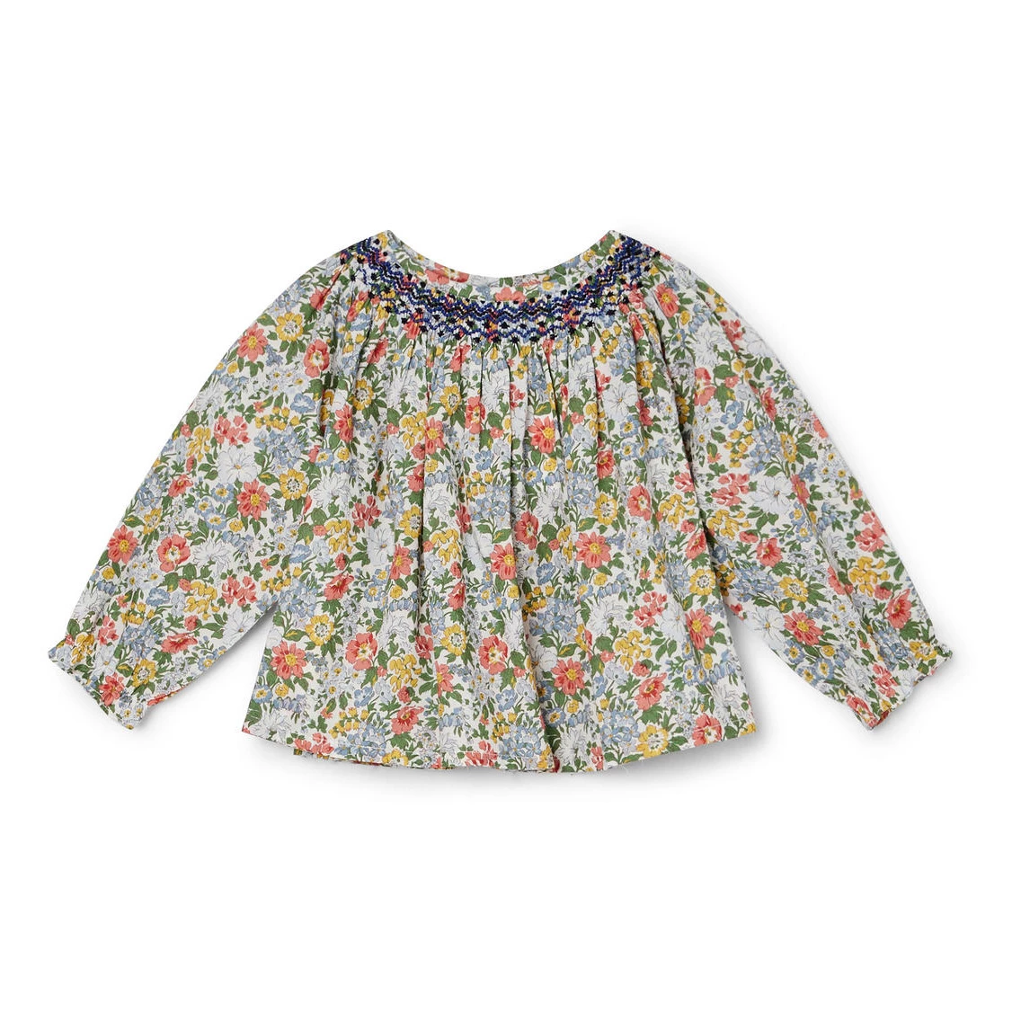 Griotte Organic Cotton Exclusive Liberty Smocked Blouse Ecru Bonpoint Fashion Baby 1 Griotte Organic Cotton Exclusive Liberty Smocked Blouse Ecru Bonpoint Fashion Baby