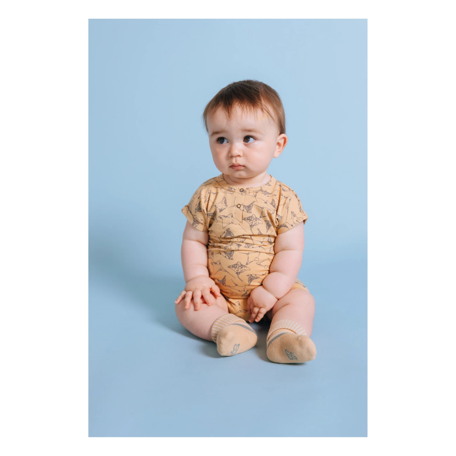 Harry Organic Cotton Playsuit Caramel Soft Gallery Fashion Baby 2 Harry Organic Cotton Playsuit Caramel Soft Gallery Fashion Baby - Image 2