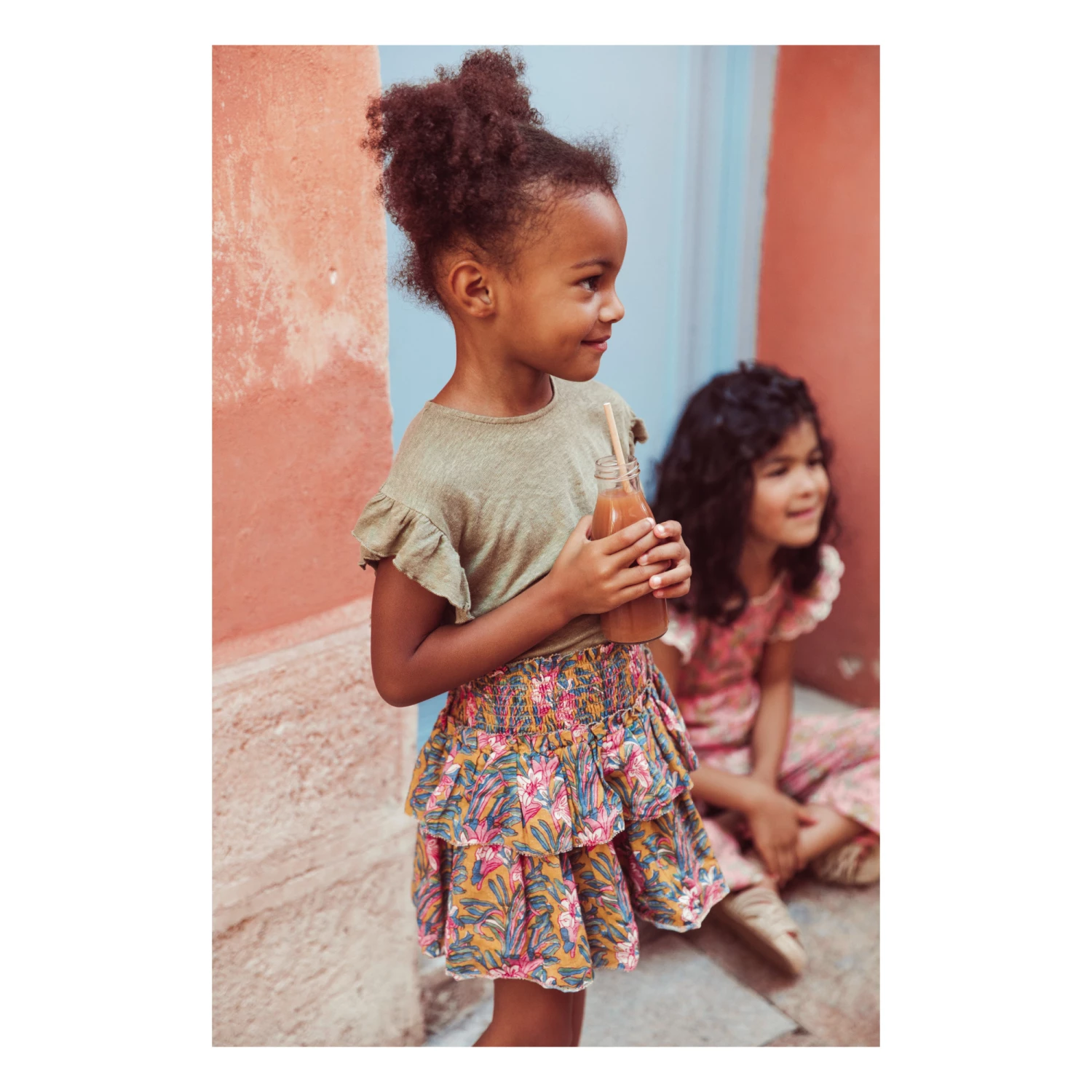 Hermance Linen T-Shirt Khaki Louise Misha Fashion Teen, Baby, Children 2 Hermance Linen T-Shirt Khaki Louise Misha Fashion Teen, Baby, Children - Image 2