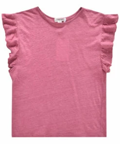 Hermance Linen T-Shirt Raspberry red Louise Misha Fashion Teen, Baby, Children