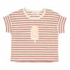 Ice Striped Organic Cotton Slub T-shirt Terracotta Búho Fashion Baby