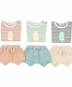 Ice Striped Organic Cotton Slub T-shirt Terracotta Búho Fashion Baby -Baby Tops Elegant Store ice striped organic cotton slub t shirt terracotta b uacute ho fashion baby 3