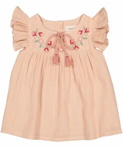 Izabo Organic Cotton Muslin Dress Pale pink Louis Louise Fashion Baby