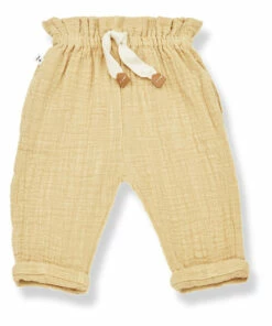 Joana Double Cotton Muslin Joggers Yellow 1+ in the family Fashion Baby, Children