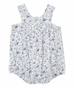 June Floral Romper Blue Rylee + Cru Fashion Baby -Baby Tops Elegant Store june floral romperjune floral romper blue rylee cru fashion baby 2