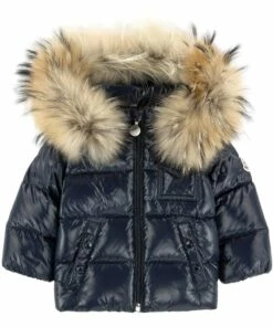 K2 Fur Down Jacket Navy blue Moncler Fashion Baby, Children