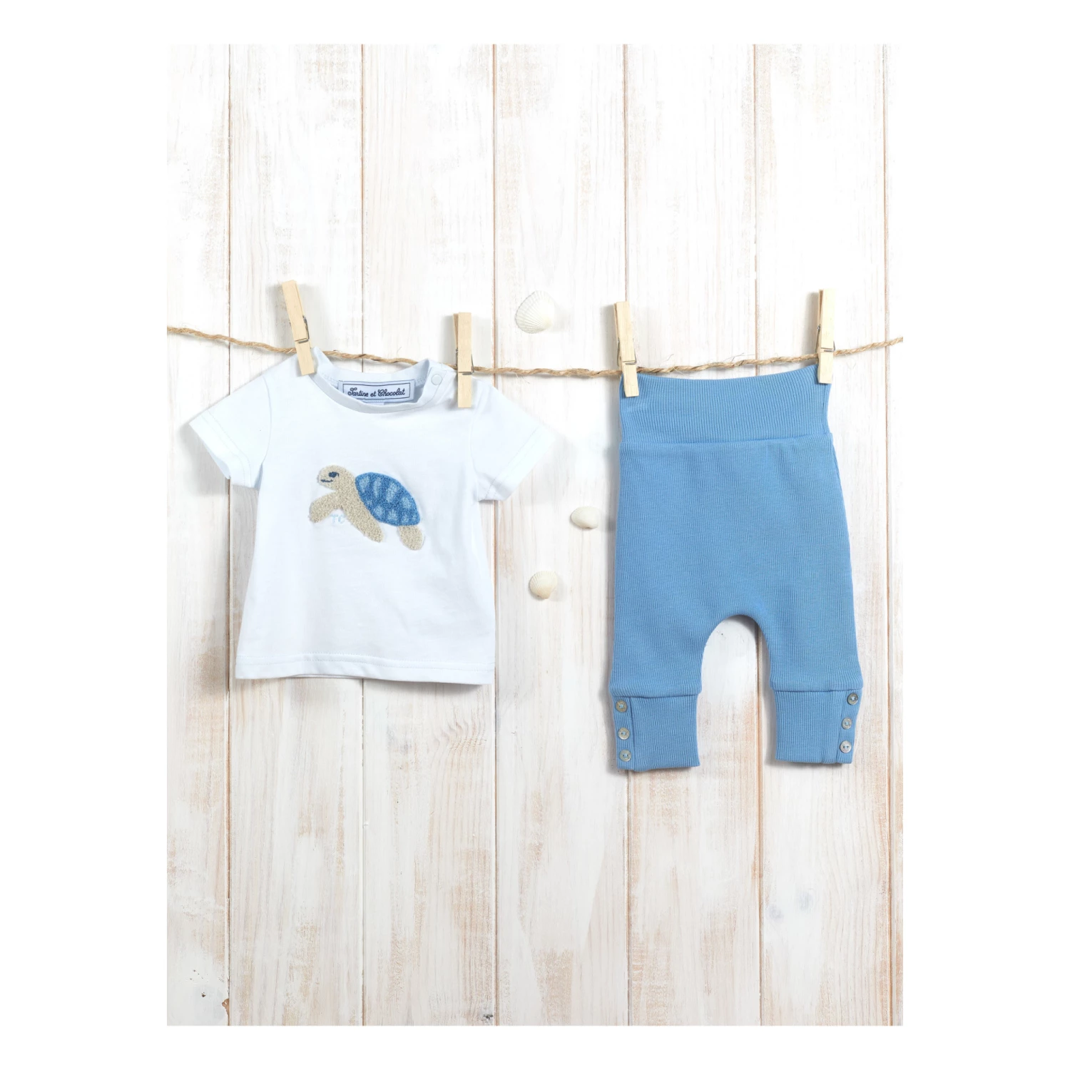 Knit Leggings Blue Tartine et Chocolat Fashion Baby 2 Knit Leggings Blue Tartine et Chocolat Fashion Baby - Image 2