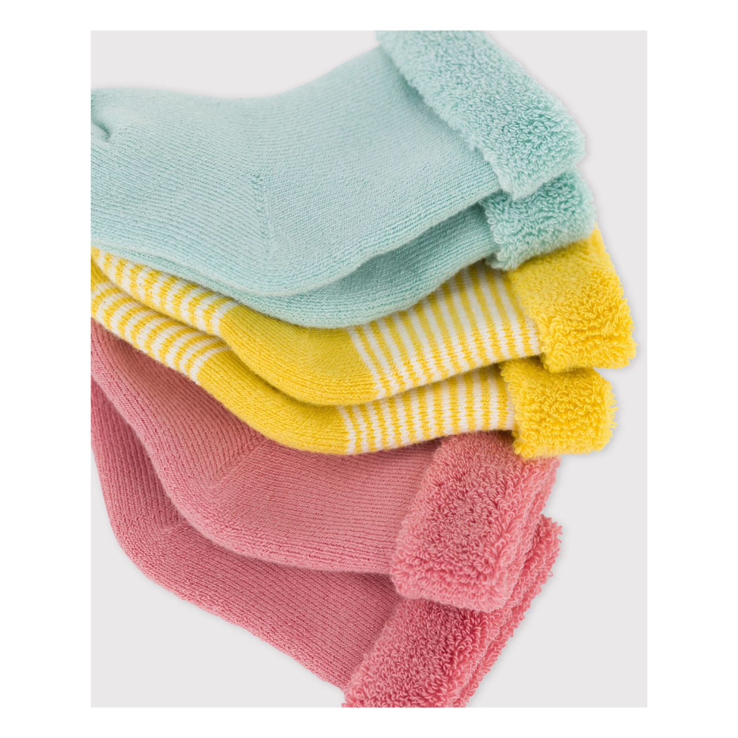 Knit Socks - Set of 3 Mustard Petit Bateau Fashion Baby 2 Knit Socks - Set of 3 Mustard Petit Bateau Fashion Baby - Image 2