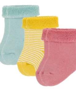 Knit Socks - Set of 3 Mustard Petit Bateau Fashion Baby