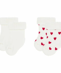 Knitted Socks - Set of 2 White Petit Bateau Fashion Baby