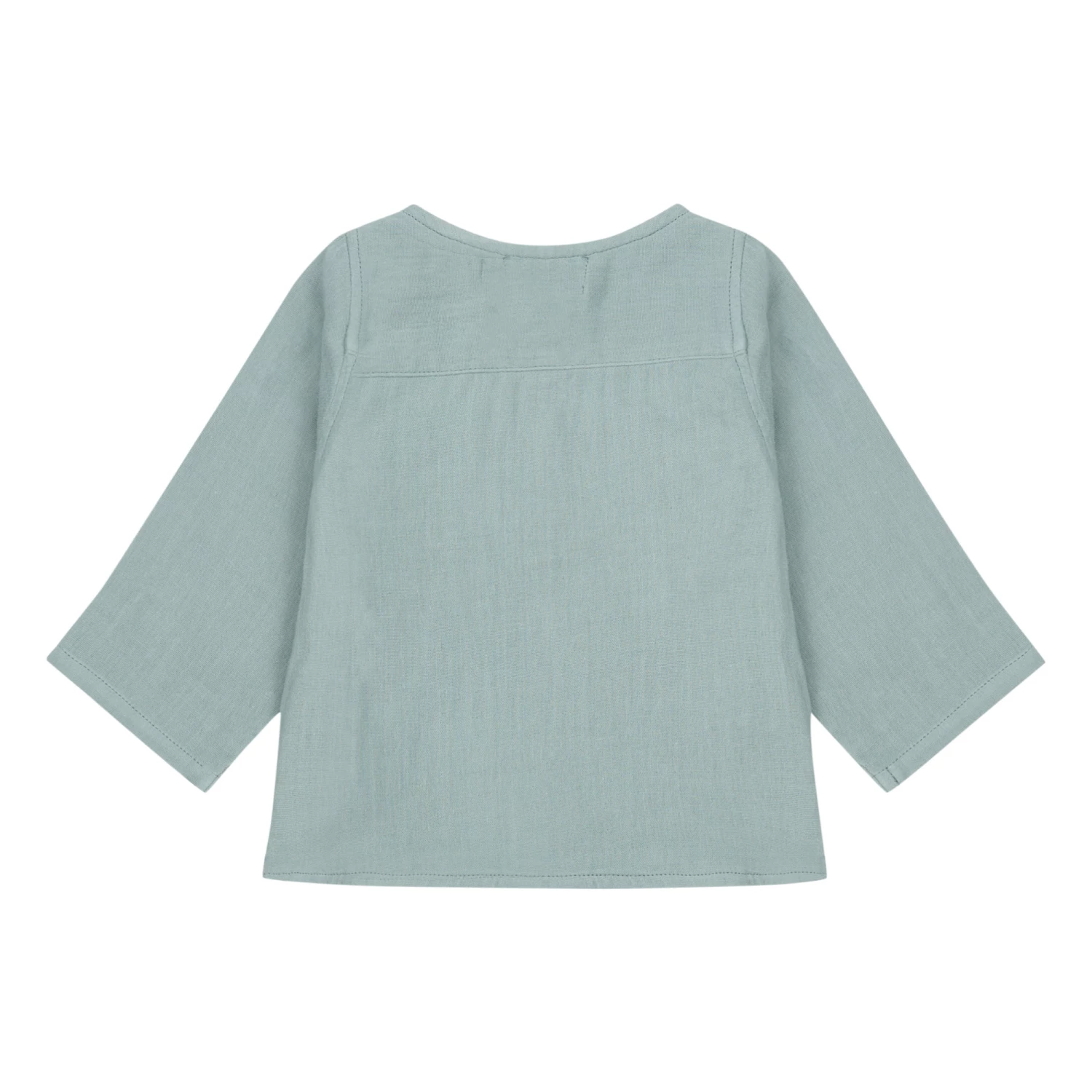 La Petite Collection x Smallable - Cotton Muslin Kurta Shirt - Exclusive Blue Green La Petite Collection Fashion Baby, Children 3 La Petite Collection x Smallable - Cotton Muslin Kurta Shirt - Exclusive Blue Green La Petite Collection Fashion Baby, Children - Image 3