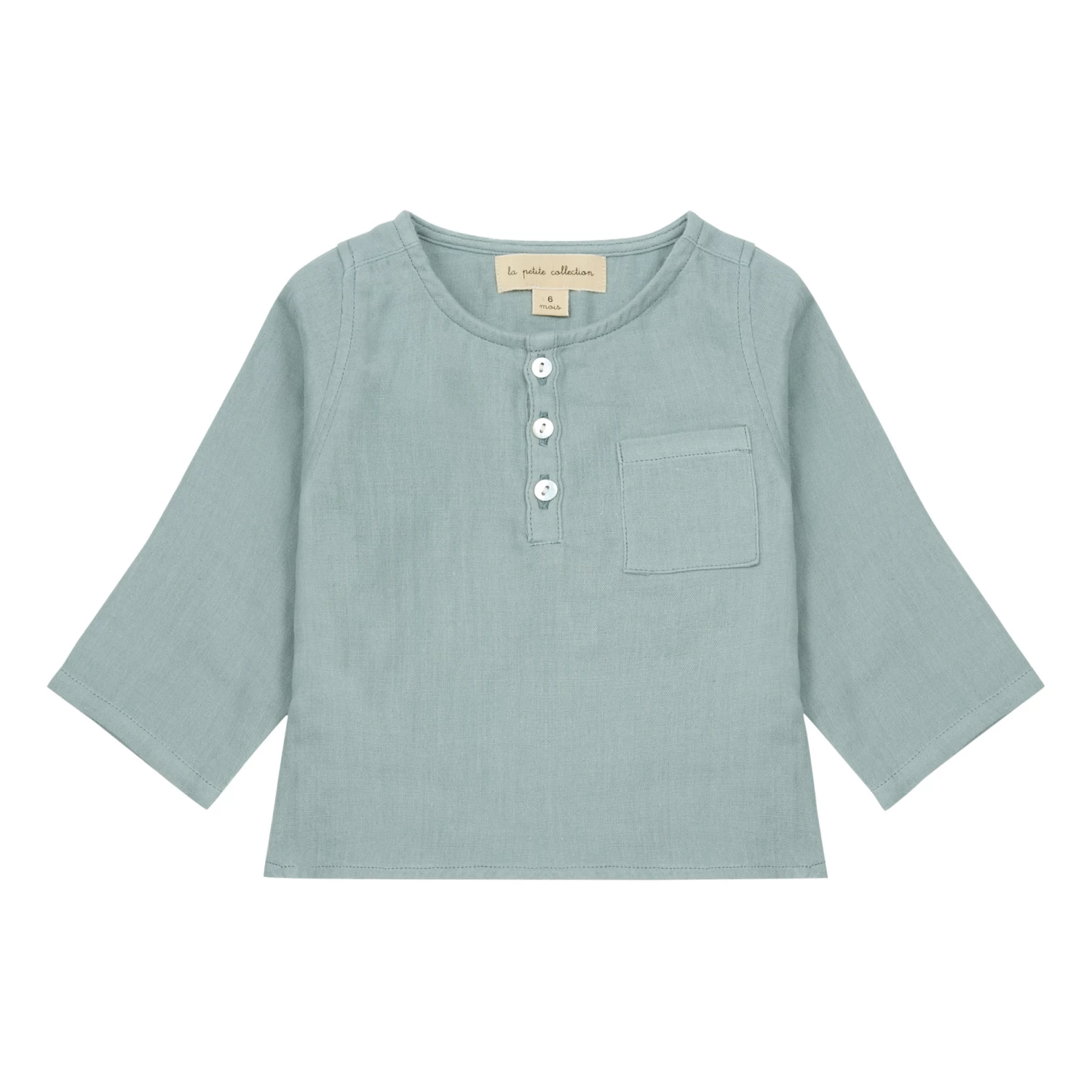 La Petite Collection x Smallable - Cotton Muslin Kurta Shirt - Exclusive Blue Green La Petite Collection Fashion Baby, Children 1 La Petite Collection x Smallable - Cotton Muslin Kurta Shirt - Exclusive Blue Green La Petite Collection Fashion Baby, Children